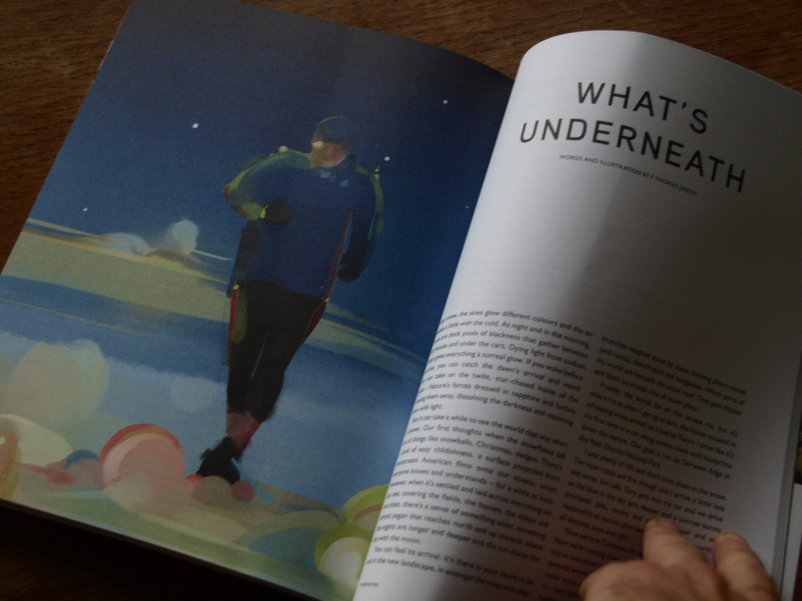 Running magazine artwork painted by hand.