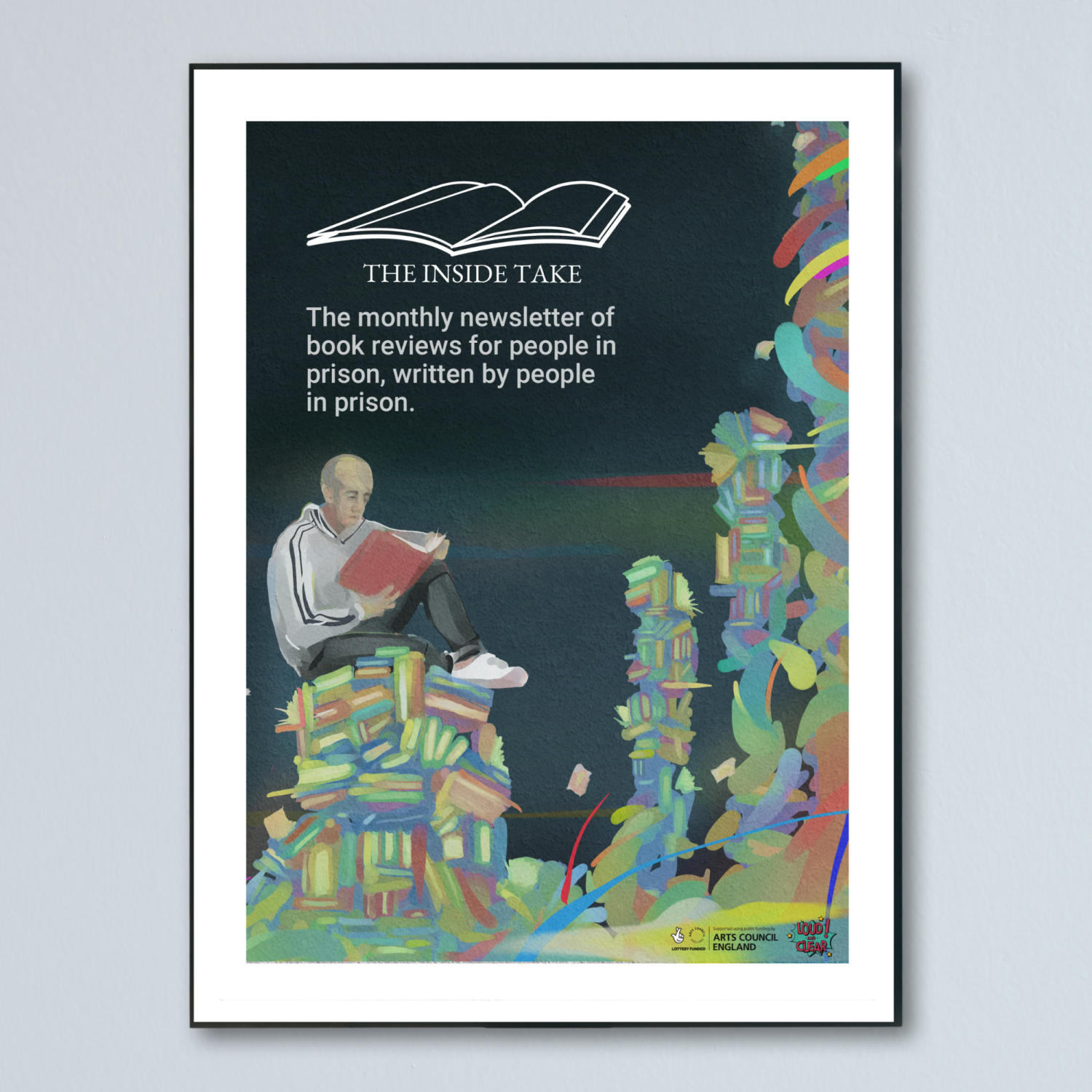 Poster for the Inside Take, a reading project in prison.