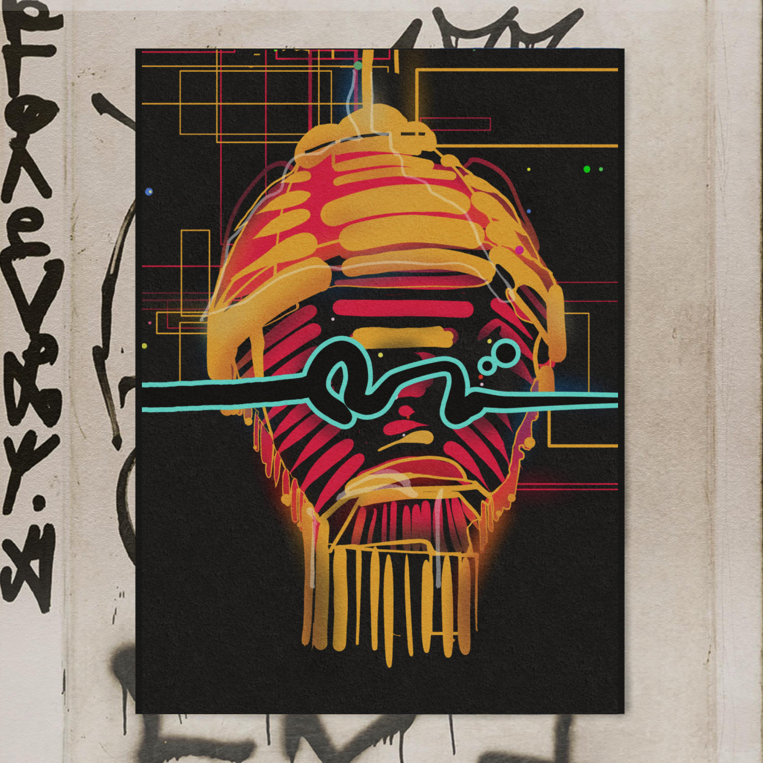 Unused album cover art, originally for Clyde Beats. Surreal Chinese Lantern With A Face