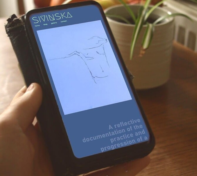 Designing mobile web pages with Engine Head Studio in Sheffield Engine Head web design for artist