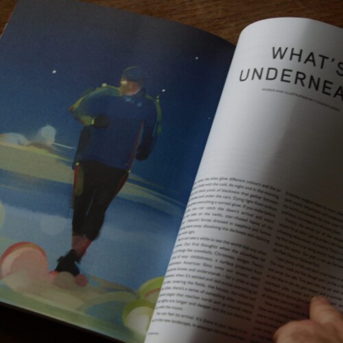 Hand painted artwork for Like The Wind Magazine Running magazine artwork painted by hand.